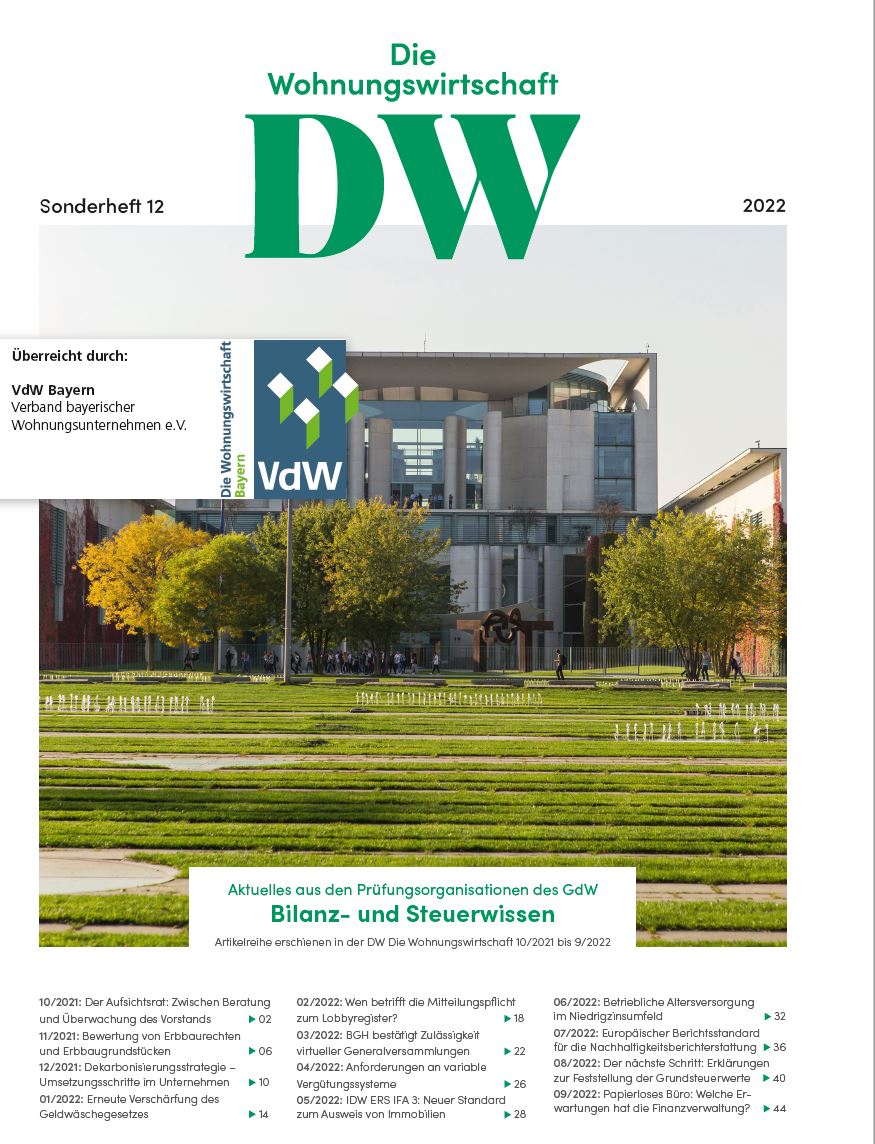Bilanz- und Steuerwissen – Aktuelles aus den Prüfungsorganisationen des GdW