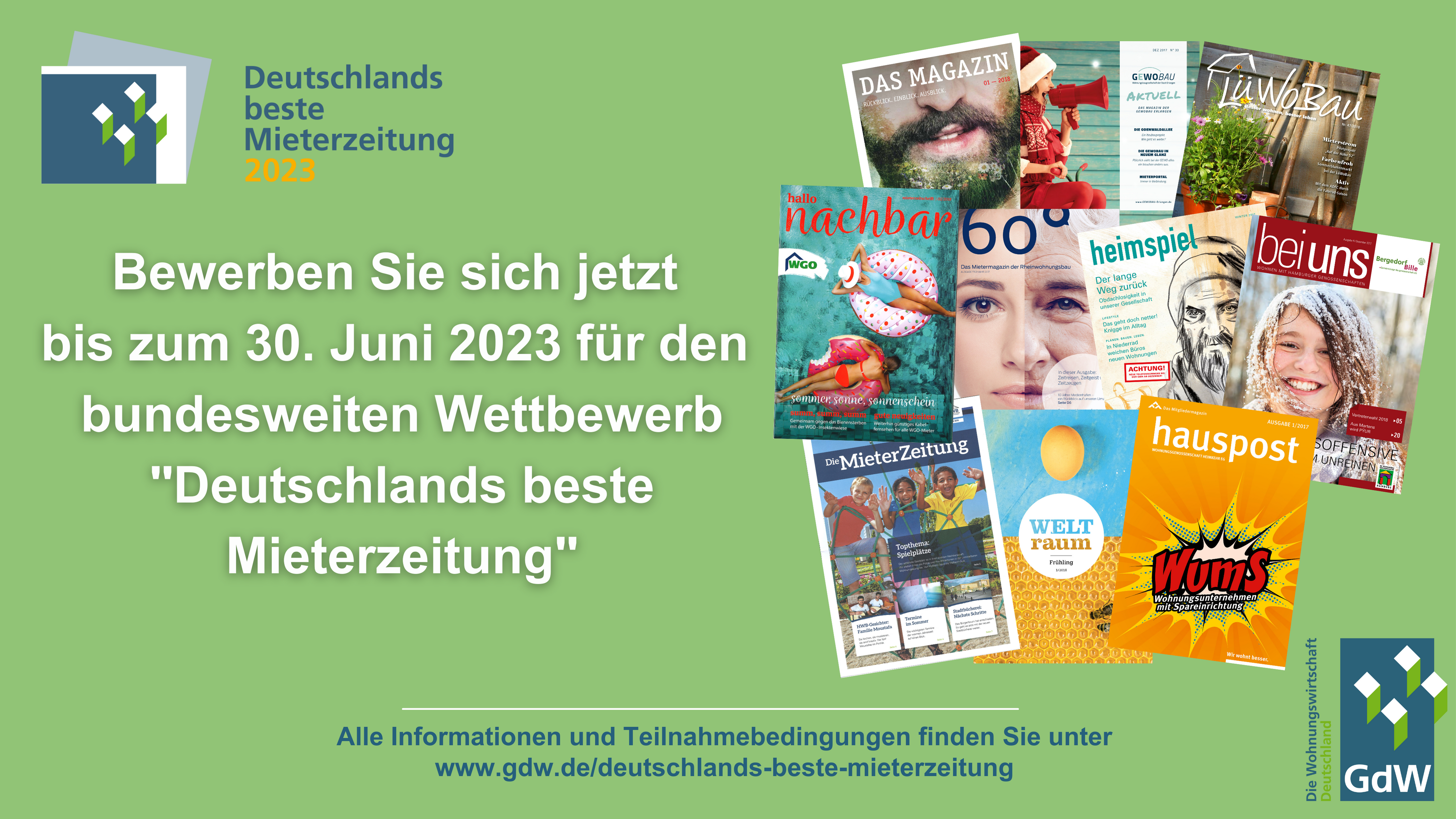 Deutschlands beste Mieterzeitung – Der Wettbewerb geht endlich in eine neue Runde