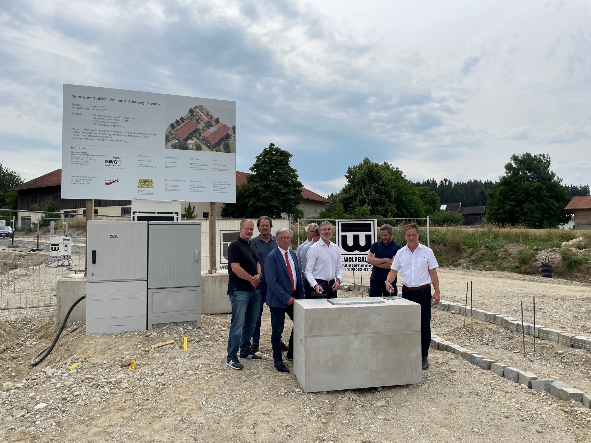 GWG Wasserburg – Grundsteinlegung zum  Neubauprojekt in Amerang